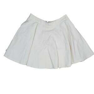 Alice + Olivia Employed Round Skater Skirt White Size 8 Lined Zipper Minimalist